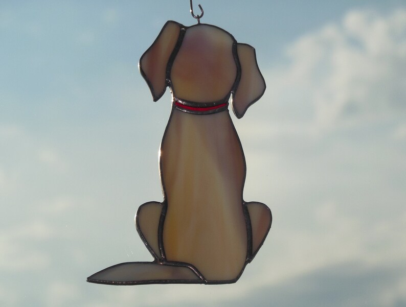 Dog Retriever Labrador . Art Stained Glass Window Hanging Etsy