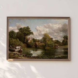 Rustic landscape, John Constable - The White Horse, antique painting, oil, vintage, Printable art instant download, SKU  193JC