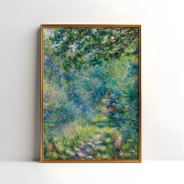 Renoir - Path in the wood, Impressionism, original antique painting, oil, vintage, Printable art of high resolution, instant download