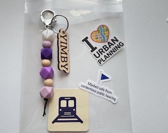 Urban Planner sticker & keychain gift set