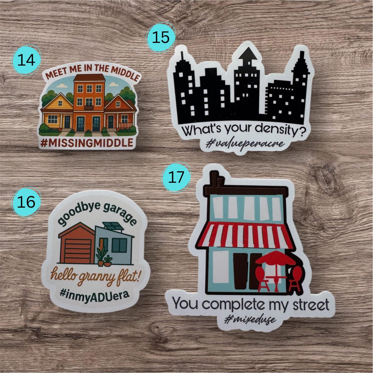 Urban Planning Sticker Set - 5 Stickers - Etsy