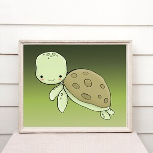 Sea Turtle Nursery Wall Art | Printable Digital Art Print | Nursery Kids Room Decor