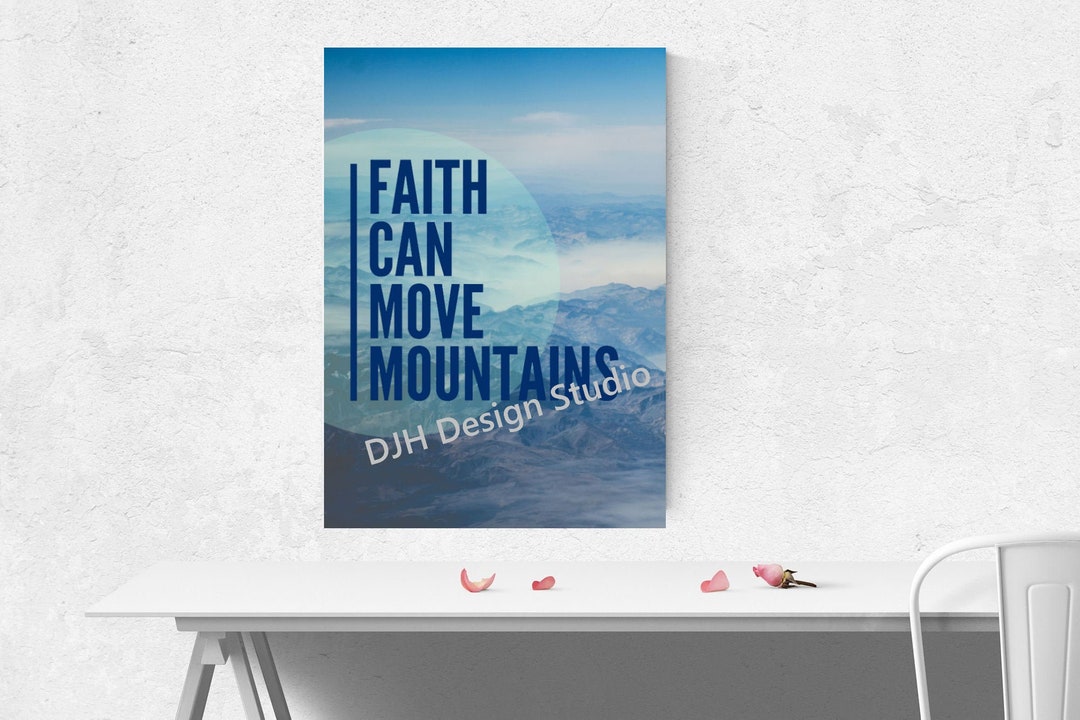 Bible Verse Faith Can Move Mountains Wall Art Printable Digital Art
