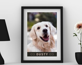 Personalized Pet Portrait Wall Art, Custom Dog or Cat Print (Digital Download)