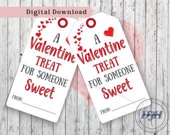 Valentine Treat Gift Tags, Printable Printable (Digital Download)