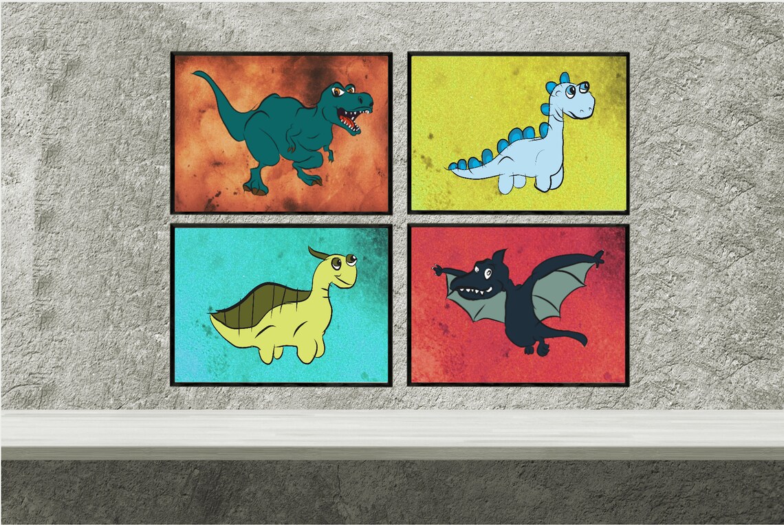 Kids Dinosaur Wall Art Printable Digital Art Print - Etsy