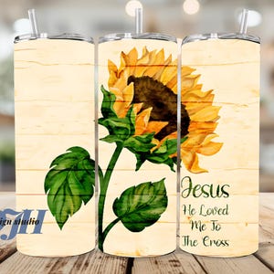 Christian Sunflower Tumbler Wrap PNG, Motivational Quote Floral Tumbler PNG, 20oz Skinny Tumbler Sublimation