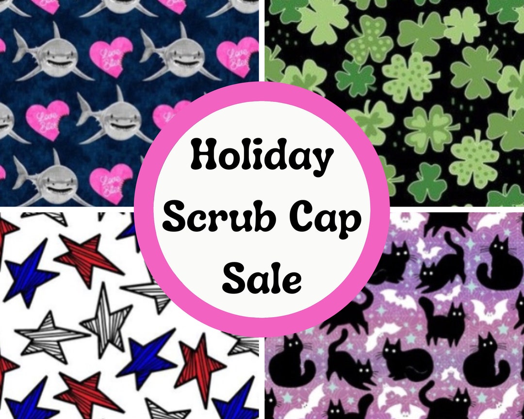 Sale Scrub Caps HOLIDAY SCRUB CAPS Holiday Scrub Caps Etsy