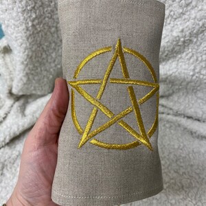 Pentagramm Symbol bestickt Leinen Karten Verpackung Tasche,Altar Tarot Karte Geschenk,Tarot Beutel Tasche,Liebe Tarot Kartenlegen,Zauberer Tarot Tasche