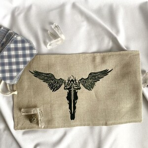 Erzengel Michael Symbol gestickte Karten Verpackungstasche, Altar Tarot Kartentuch, handgemachte Tarot Tasche, Liebe Tarot Lesung, Magier Tarot Tasche