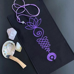 タロット刺繍カードラッピングバッグ、祭壇タロットカード布、手作りポーチ、クリスタルグリッド祭壇布英国