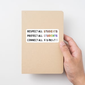 Respect all students sticker | equality laptop sticker | All are welcome decal | safe space door decal