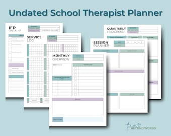 Blue School Therapist Planner: IEP & SPED Teacher Organizer (Digital Download)