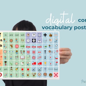 Poster de vocabulaire de base | Téléchargement numérique CAA | Décor SLP | Poster d'orthophonie | Conseil d'administration principal de la CAA | Décoration d'orthophonie imprimable