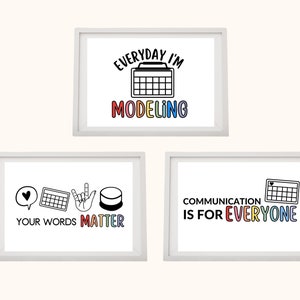 Rainbow Communication Prints | AAC slp Prints |  SLP decor