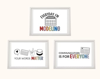 Rainbow Communication Prints: AAC SLP Decor (Digital Download)