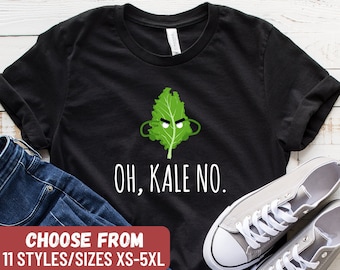 Vegan Shirt, Gift For Vegan, Vegetarian Tee, Funny Vegan Shirt, Vegan Clothing, Vegetarian Gift, Vegan Lover, Oh Kale No T-Shirt