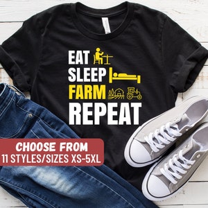 Funny Farmer Shirt, Farmer Shirts, Gift For Farmer, Husband Shirt, Farmer Husband Gift, Country Gift, Eat Sleep Farm Repeat T-Shirt