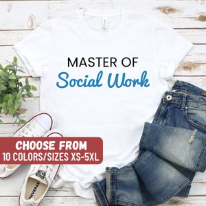 Divertente regalo di laurea per assistente sociale, regalo di laurea MSW, regalo di laurea magistrale, apprezzamento MSW, maglietta Master of Social Work