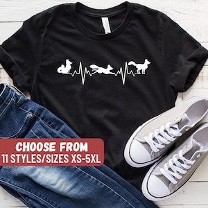Fox Shirt, Foxes Shirt, Fox Shirts, Fox Birthday Present, Foxes Gift, Fox Gift, Fox Clothing, Fox Tee, Cute Fox Shirt, Fox Heartbeat T-Shirt