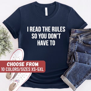 Camiseta de jogos de tabuleiro, amante de jogos de tabuleiro, camiseta engraçada de jogador, presente de jogo de tabuleiro, camiseta para beber, camiseta I Read The Rules So You Don't Have To
