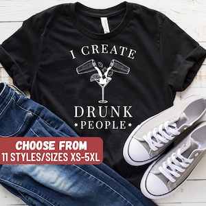 Grappig barmanshirt, grappig cadeau barman, barman shirts, barman geschenken, cadeau voor barman, ik maak T-shirt dronken mensen