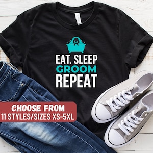 Shirt hondentrimsalon, hondentrimsalon cadeau, hondentrimsalon shirt, grappig shirt hondentrimsalon, shirt huisdier trimmer, Eat Sleep Groom Repeat T-shirt