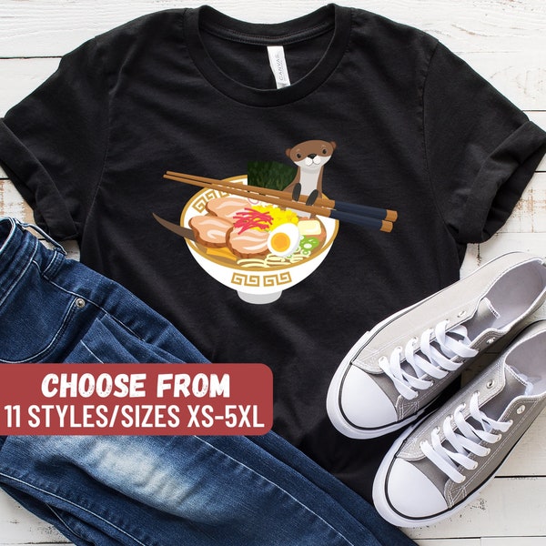 Ramen Sea Otter T-Shirt, Ramen Shirt, Noodle Shirt, Japanese Shirt, Japanese Gift, Anime Lover, Gift For Anime Lover, Funny Ramen Shirt