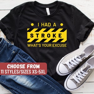 Stroke Shirt, Stroke Gift, Funny Stroke Shirt, Stroke Present, Stroke Recovery Gift, I Had A Stroke What&#39;s Your Excuse T-Shirt