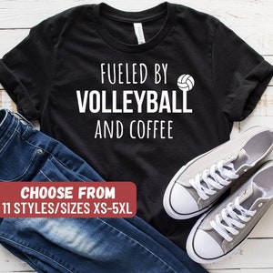 Funny Volleyball Gift, Volleyball Practice Shirt, Volleyball Coach Gift, Funny Volleyball Shirt, Fueled By Volleyball And Coffee T-Shirt