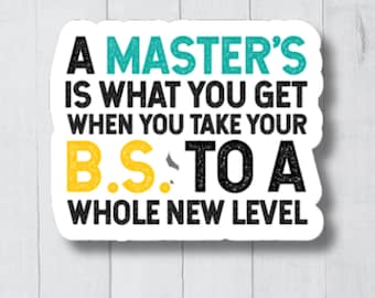 Master Degree Stickers, Graduate School Sticker, Master's Student Sticker, Grad Student Sticker, Master's Degree Gift, Graduation Party
