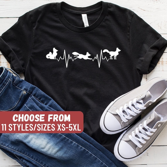 Fox Shirt, Foxes Shirt, Fox Shirts, Fox Birthday Present, Foxes Gift, Fox Gift, Fox Clothing, Fox Tee, Cute Fox Shirt, Fox Heartbeat T-Shirt