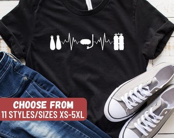 Taucher Shirt, Taucher T Shirt, Taucher T-Shirt, lustiges Taucher Shirt, Taucher Geschenk, Taucher Herzschlag T-Shirt