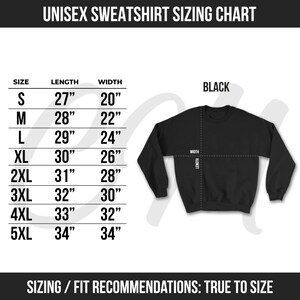 a black sweatshirt with measurements and measurements for it