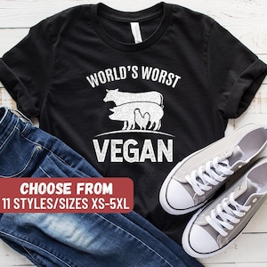BBQ Shirt, BBQ Gift, Barbecue Shirt, Funny BBQ Gift, Meat Lover Shirt, Barbecue T-Shirt, Gift For Chef, World's Worst Vegan T-Shirt image 1