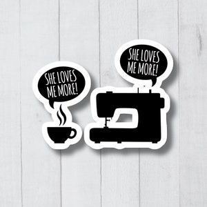 Funny Sewing Stickers, Sewing Machine Sticker, Sewing Machine Decal, Crafter Gift, Gift For Quilter, Cute Sewing Decals, Crafting Sticker
