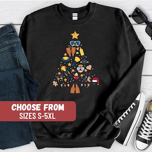 Scuba Diving Christmas Tree Sweatshirt, Scuba Diver Sweatshirt, Scuba Diving Sweatshirt, Scuba Diving Gift, Scuba Diving Hoodie