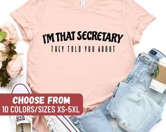 Chemise de secrétaire, chemise de secrétaire d'école, chemise de personnel de bureau, chemise de secrétaire drôle, cadeaux de secrétaire, je suis cette secrétaire dont ils vous ont parlé