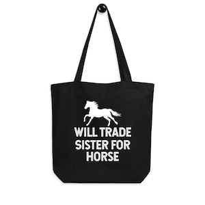 Pferd Tote Bag, Reiter Geschenk für Frauen, Pferde Liebhaber Canvas Tote, Western Ranch Tasche, Bauernhof Tier Shopper, Reitzubehör