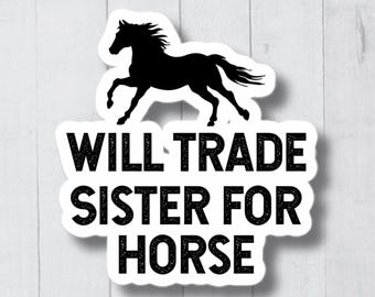 Funny Horse Stickers, Gift For Equestrian, Horse Gifts, Gift For Horse Lover, Vinyl Horse Decal, Cute Horse Art Sticker, Equestrian Sticker