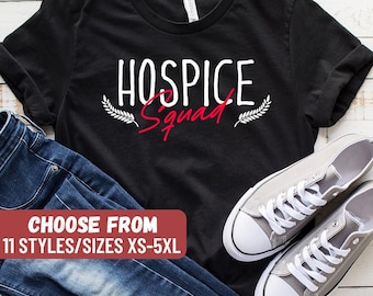 Sjuksköterska hospice sjuksköterska, sjuksköterska t-shirt, legitimerad sjuksköterska, hospice sjuksköterska present, presentidéer för sjuksköterskor, hospice squad t-shirt