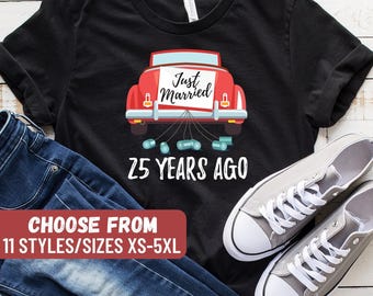 25 Year Wedding Anniversary Shirt, 25th Wedding Anniversary Shirt, 25 Years of Marriage, 25th Anniversary, Just Married 25 Years Ago T-Shirt