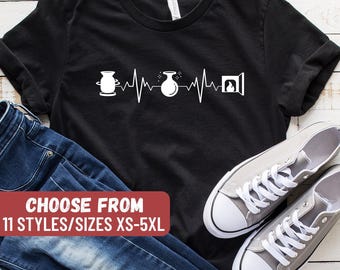 Pottery Artist Shirt, Gift For Ceramic Artist, Pottery Lover Shirt, Funny Pottery Shirt, Gift For Pottery, Pottery Heartbeat T-Shirt
