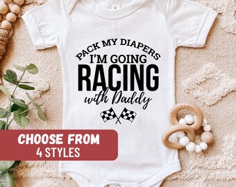 Pregnancy Reveal, Pregnancy Announcement, Funny Baby Bodysuit, Baby Gift, Racing Baby Bodysuit, Racing Baby Clothes, Racer Baby Tees