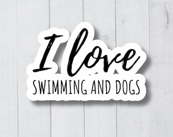 Cute Swim Stickers, Swimming Sticker, Swimming Decal, Swimming Gift, Sport Stickers, Sport Gifts, Swimming Coach Gift, Water bottle Stickers