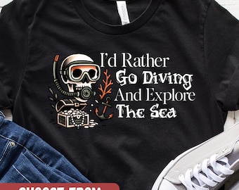 Scuba Diving Shirt, Father's Day Gift, Deep Water Dive Tee, Diver Tshirt, Old Diver Gift, Diving Instructor Gift