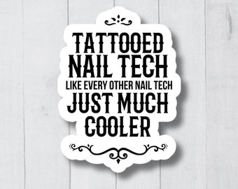 Nail Tech Stickers, Nail Tech Decals, Nail Tech Gift Ideas, Manicure School, Manicure Gift, Manicure Stickers, Manicurist Sticker