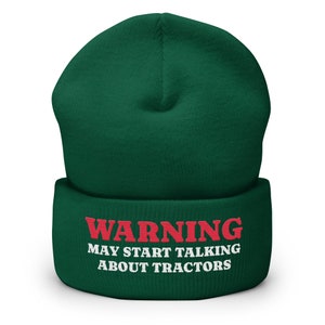 Farm Hat, Farmers Hat, Farm Cap, Pig Farmer, Baseball Cap, Farm Gift, Farming Hat, Warning May Start Talking About Tractors Cuffed Beanie
