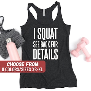 Squat Racerback tank, Cute Gym Tank, Workout Tank, Funny Squat Tank, Workout Tank Top, Workout Racerback, Workout Gift, Fitness Tank Tops