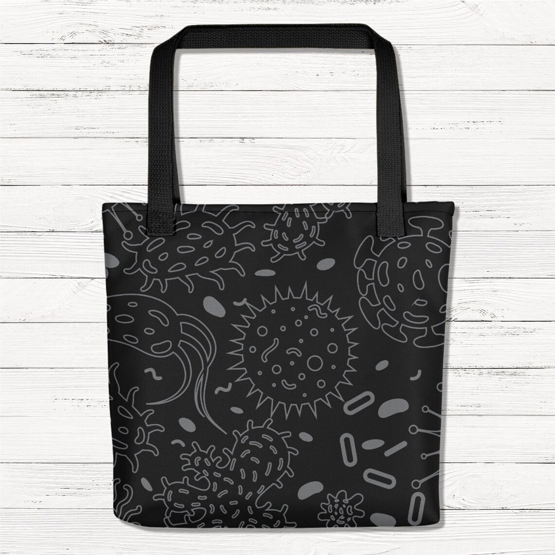 Bacteria Tote Bag V1 Funny Biologist Tote Bag Biologist Etsy
